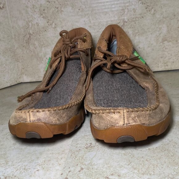 Twisted X Chukka Mens EcoTWX Casual Shoes Size 9.5M Brown/Gray Fabric & Leather - Picture 2 of 8